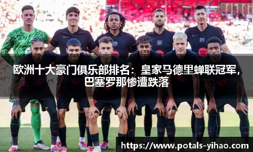欧洲十大豪门俱乐部排名：皇家马德里蝉联冠军，巴塞罗那惨遭跌落